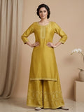 Varanga Women-Bead Work Kurta With Sharara And Dupatta