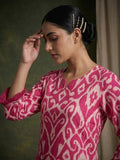 Ikat Printe Boho Flared Sleeve Kurta With Trouser