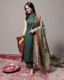 Varanga Regular Halter Neck Kurta With Trousers Dupatta