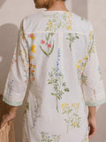 Ivory Bloom Kurta Set with Farsi Salwar