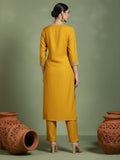 Zari Embroidered yoke Kurta With Trouser & Dupatta