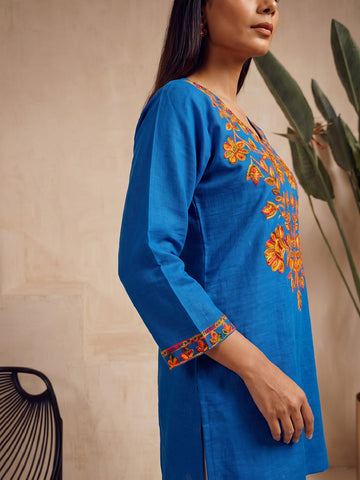 Kashmiri Embroidered Short Kurti