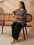 Women's Black & Rust Ajrakh Print Short Kurti