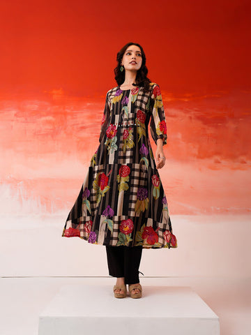 Multi-Floral A-Line Kurta Set