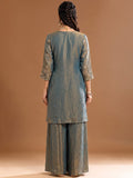 Embroidered Shimmer Kurta Set With Dupatta