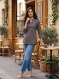 Womens Jrakh-Inspired Printed Top 2177