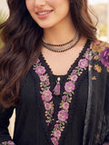 Varanga Women Floral Motif Thread Embroidered  & Orangza Lace Detailed Kurta With Trouser & Dupatta