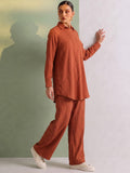 Women's Solid Relaxed-Fit Shirt & Wide-Leg Co-Ord Set