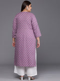 Varanga Women Mauve & Off White Ethnic Motifs Printed Gotta Patti Kurta