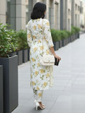 Varanga Women Floral Printed Regular Kurta with Trousers