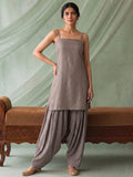 Women Solid Kurta Set With Farsi Salwar