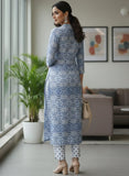 Varanga Women Ethnic Motifs Printed Regular Pure Cotton Kurta with Trousers & With Dupatta