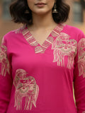 Fuchsia Tassel-Trimmed kurta set