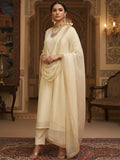 Varanga Women Zari Embroidered And Sequence Embellished With Organza Detailed Kurta With Bottom And Dupatta
