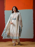 Geometric Border Artisan Kurta with Dupatta