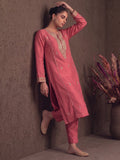 Salmon Pink Zardosi Embroidered Silk Suit Set