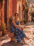 Varanga Blue Colored Women Summer Dress