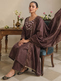 Brown Shimmer Kurta Set With Pants And Dupatta