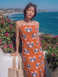 Varanga Orange Colored Women Summer Dress
