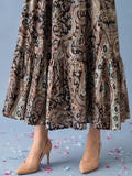 Paisley-Print Tiered Maxi Dress