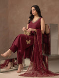 Maroon Cocktail Kurta Set With Mirror Embellishment