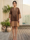 Varanga Brown Colored Women Summer Dress