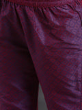 Varanga Women Purple Gold Toned Ethnic Motifs Embroidered Gotta Patti Kurta With Trousers Dupatta
