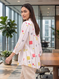 White Coloured Slim Collar Long Sleeves Colourblocked Shirt