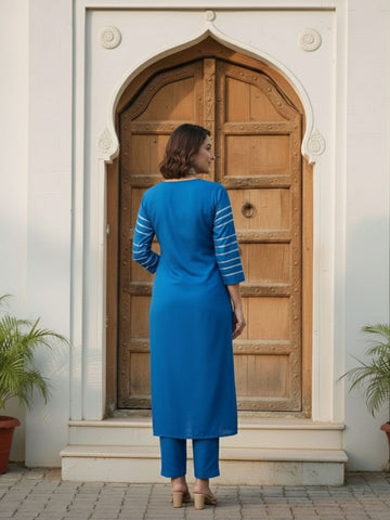The Multi-Stripe Edit Kurta Set with Dupatta
