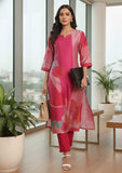 Varanga Women Fuschia Pink Abstract Printed Straight Kurta With Trousers