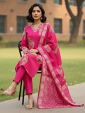 Fuchsia Tassel-Trimmed kurta set