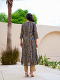Midnight Botanical Tiered Kurta Set