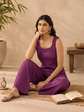 Short Solid Sleeveless Tunic With Wide-Leg Palazzo Kurta Set.