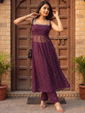 The Royal Plum Bandhani Women'S Kurta Set