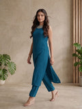 Starlight Teal Straight-Cut women's kurta