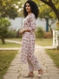Rose Pink Lace Detail Suit Set