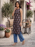 Women's Sleeveless Cotton Printed Kurta