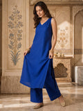 Jaquard V Neck Kurta Set With Dupatta