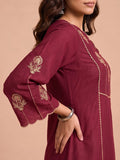 Noor Maroon Embroidered Kurta & Trouser