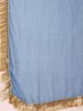 Varanga Women Blue Straight Kurta With Tonal  Bottom & Dupatta