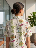 White Coloured Short Sleeves Shirt Collar Top