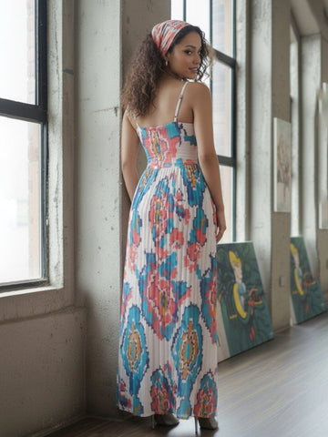 Corset Dress in Abstract Print