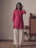 Pink Booti Print Three-Quarter Sleeve Fusion Top