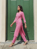Elegant Pink Embroidered Kurta Set Crafted For Timeless Everyday Charm.