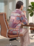 Multi Coloured Slim Collar Long Sleeves Colourblocked Shirt