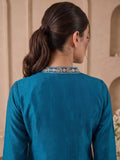 The Teal Blossom Zari Embroidred Women'S Kurta Set