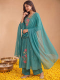 Women'S Mul Chanderi Kurta Set With Chiffon Dupatta