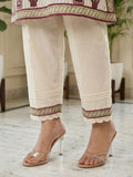 Womens Traditional Stripe & Scallop Kurta Set