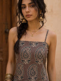 Varanga Brown Colored Women Summer Dress