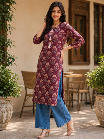 Mulberry Meadow Tassel Kurti Women's Kurta
